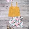 Sydney So Sweet Butterfly Flower Garden Yellow Ruffle Girls Shorts Outfit