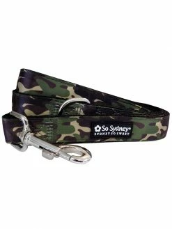Sydney So Sweet Camo Military Green 5' Designer Fashion Dog Leash Patriotic