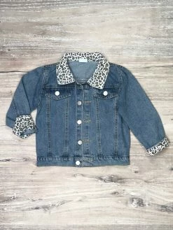 Sydney So Sweet Dresses & Skirt Sets Cheetah Girl Cuffed Girls Denim Jean Jacket