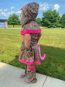 Sydney So Sweet Costumes For Kids Cheetah Costume, Hot Pink Hooded Halloween Dress Up For Girls & Toddler