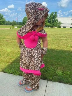 Sydney So Sweet Costumes For Kids Cheetah Costume, Hot Pink Hooded Halloween Dress Up For Girls & Toddler