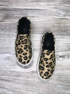 Sydney So Sweet Wild Leopard Print Girls Slip On Sneakers