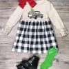 Sydney So Sweet Christmas Tree Farm Buffalo Plaid Ruffle Girls Christmas Dress Set