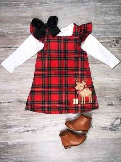 Sydney So Sweet Dresses & Skirt Sets Clarice Christmas Presents Tartan Plaid Girls Jumper Dress Set