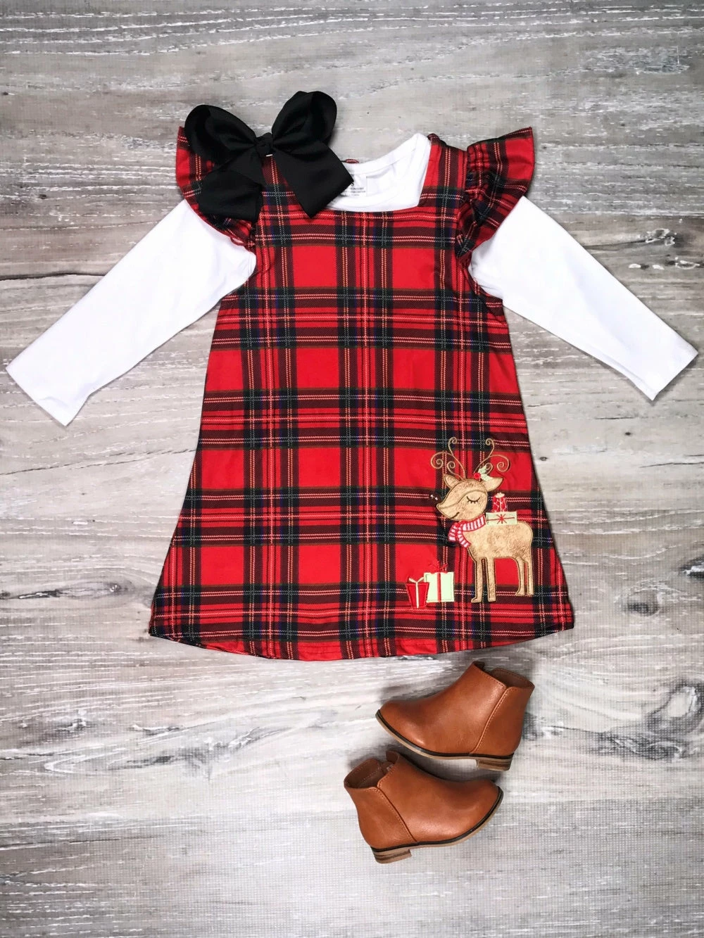 Sydney So Sweet Dresses & Skirt Sets Clarice Christmas Presents Tartan Plaid Girls Jumper Dress Set 1 Sydney So Sweet Dresses & Skirt Sets Clarice Christmas Presents Tartan Plaid Girls Jumper Dress Set