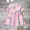 Sydney So Sweet Classic Pastel Stripe Button Short Sleeve Girls Dress Dresses & Skirt Sets