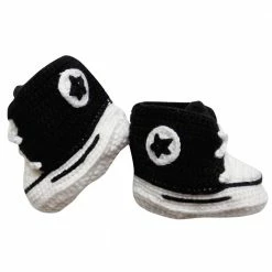 Sydney So Sweet Black Chucks - Crochet Novelty Baby Shoes Baby Boutique