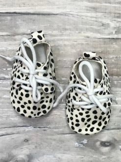 Sydney So Sweet Baby Boutique Cream Spotted Tie Baby Or Toddler Moccasins