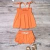 Sydney So Sweet New Arrivals Creamsicle Orange Smocked Flutter Baby Girls Outfit