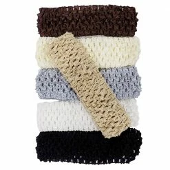 Sydney So Sweet Everyday Basic Colors - 6 Pack 1.5" Elastic Crochet Headbands