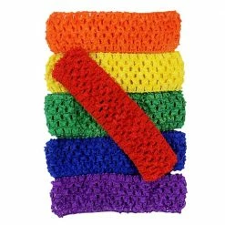 Sydney So Sweet Rainbow Brights - 6 Pack 1.5" Elastic Crochet Headbands Extras