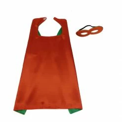 Sydney So Sweet Costumes For Kids Red & Green Superhero Or Princess Reversible Cape & Mask Costume Set