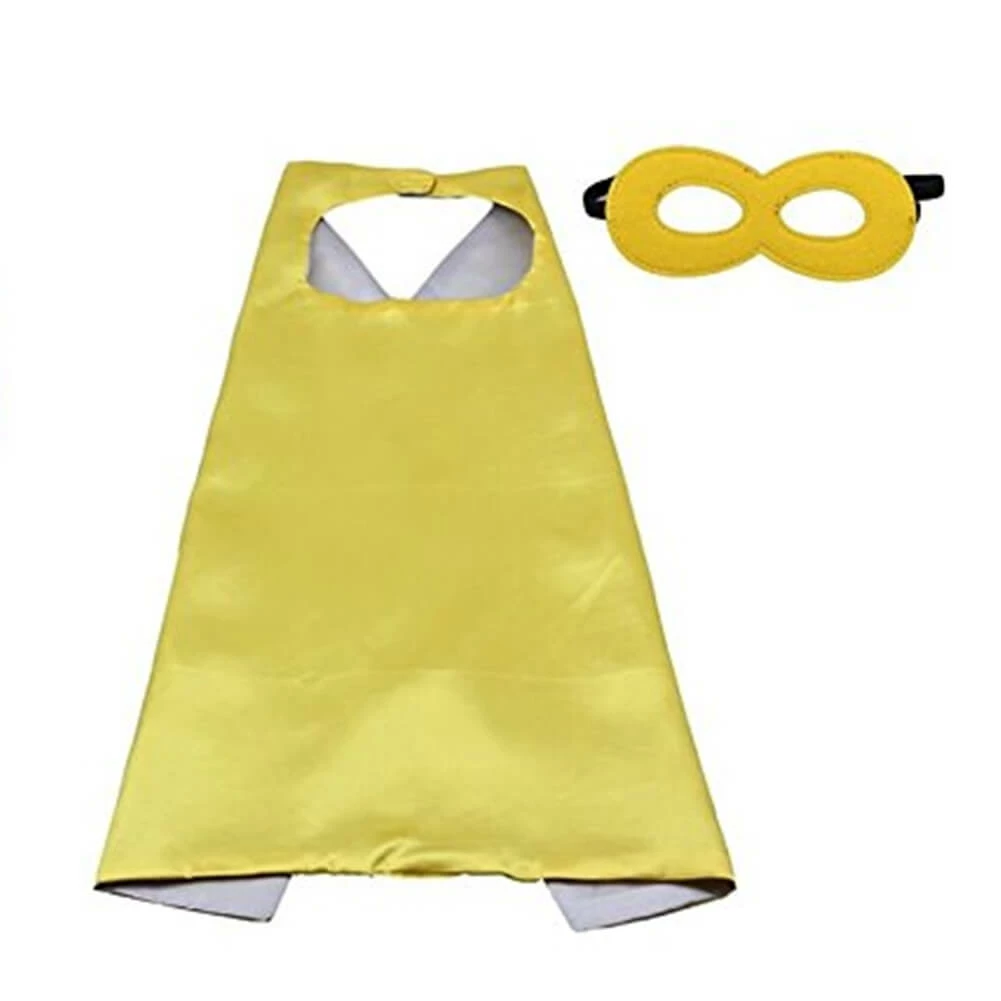 Sydney So Sweet Costumes For Kids Yellow & Silver Superhero Or Princess Reversible Cape & Mask Costume Set 1 Sydney So Sweet Costumes For Kids Yellow & Silver Superhero Or Princess Reversible Cape & Mask Costume Set