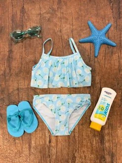 Sydney So Sweet Dandelion Wishes Girls Swim Two Piece Flounce Bikini Swimsuit