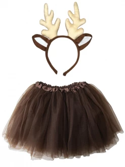 Sydney So Sweet Deer Or Reindeer Costume - Complete Kids Costume Set With Tutu And Antler Headband