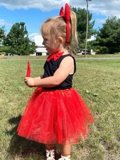 Sydney So Sweet Girls Red Devil Costume - Complete Kids Costume Set With Tutu, Horns, Bow Tie, & Tail 6 Sydney So Sweet Girls Red Devil Costume - Complete Kids Costume Set With Tutu, Horns, Bow Tie, & Tail