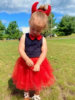 Sydney So Sweet Girls Red Devil Costume - Complete Kids Costume Set With Tutu, Horns, Bow Tie, & Tail 7 Sydney So Sweet Girls Red Devil Costume - Complete Kids Costume Set With Tutu, Horns, Bow Tie, & Tail