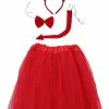 Sydney So Sweet Adult Red Devil Costume - Red Tutu Skirt, Tail, Bow Tie, & Headband Horns Set For Adult Or Plus Size Adult & Plus Tutu Costumes