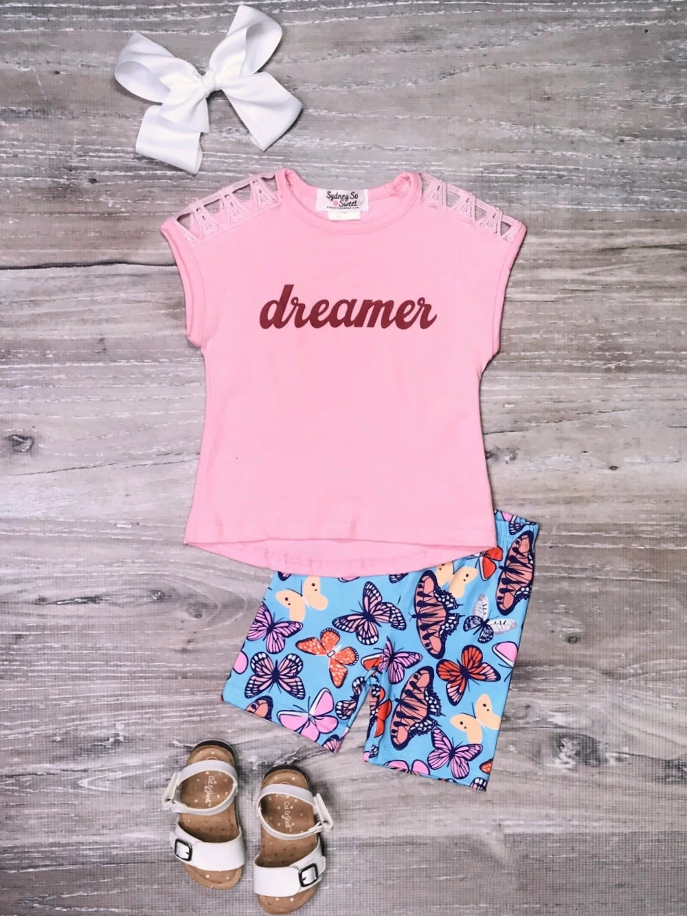 Sydney So Sweet Dreamer Pink Cutout Butterfly Biker Girls Shorts Outfit New Arrivals 2 Sydney So Sweet Dreamer Pink Cutout Butterfly Biker Girls Shorts Outfit New Arrivals