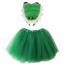 Sydney So Sweet Girls Alligator Costume - Complete Kids Costume Set With Green Tutu Skirt & Headband Costumes For Kids