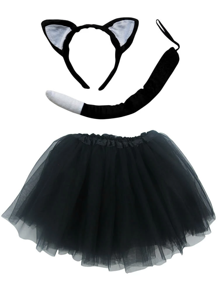 Sydney So Sweet Girls Black Cat Costume - Kids Costume Set With Black Tutu, Tail, & Ears 3 Sydney So Sweet Girls Black Cat Costume - Kids Costume Set With Black Tutu, Tail, & Ears