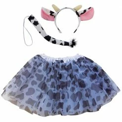 Sydney So Sweet Costumes For Kids Girls Cow Costume - Complete Kids Costume Set With Tutu, Tail, & Ears