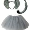 Sydney So Sweet Adult & Plus Tutu Costumes Adult Elephant Costume - Tutu Skirt, Tail, & Headband Set For Adult Or Plus Size