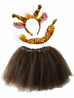 Sydney So Sweet Girls Giraffe Tutu Skirt Costume Complete Set With Tail & Ears Costumes For Kids