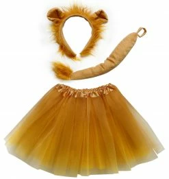 Sydney So Sweet Adult & Plus Tutu Costumes Adult Lion Costume - Gold Tutu Skirt, Tail, & Headband Set For Adult Or Plus Size