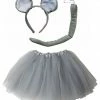 Sydney So Sweet Girls Mouse Costume - Complete Kids Costume Set With Gray Tutu, Tail, & Ears Costumes For Kids