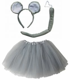 Sydney So Sweet Girls Mouse Costume - Complete Kids Costume Set With Gray Tutu, Tail, & Ears Costumes For Kids