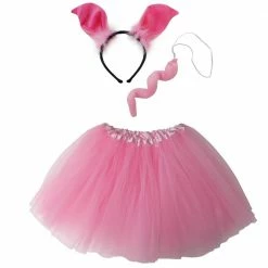 Sydney So Sweet On Wednesday, We Wear Pink Adult Pig Costume - Pink Tutu Skirt, Tail, & Headband Set For Adult Or Plus Size