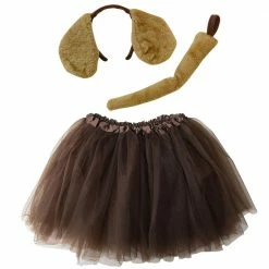 Sydney So Sweet Adult Brown Puppy Dog Costume - Tutu Skirt, Tail, & Headband Set For Adult Or Plus Size