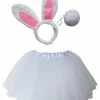 Sydney So Sweet Girls White Rabbit Costume - Complete Kids Bunny Costume Set With Tutu, Tail, & Ears