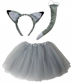 Sydney So Sweet Adult & Plus Tutu Costumes Adult Wolf Costume Or Gray Fox Costume - Tutu Skirt, Tail, & Headband Set For Adult Or Plus Size