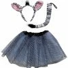 Sydney So Sweet Adult Zebra Costume - Animal Print Tutu Skirt, Tail, & Headband Set For Adult Or Plus Size Adult & Plus Tutu Costumes