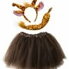 Sydney So Sweet Adult Giraffe Costume - Brown Tutu Skirt, Tail, & Headband Set For Adult Or Plus Size Adult & Plus Tutu Costumes
