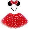 Sydney So Sweet Adult Minnie Mouse Costume - Red Polka Dot Tutu Skirt & Headband Set For Adult Or Plus Size Adult & Plus Tutu Costumes