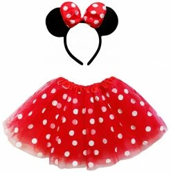 Sydney So Sweet Adult Minnie Mouse Costume - Red Polka Dot Tutu Skirt & Headband Set For Adult Or Plus Size Adult & Plus Tutu Costumes