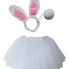 Sydney So Sweet Adult & Plus Tutu Costumes Adult White Rabbit Costume - Tutu Skirt, Tail, & Headband Set For Adult Or Plus Size