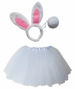 Sydney So Sweet Adult & Plus Tutu Costumes Adult White Rabbit Costume - Tutu Skirt, Tail, & Headband Set For Adult Or Plus Size