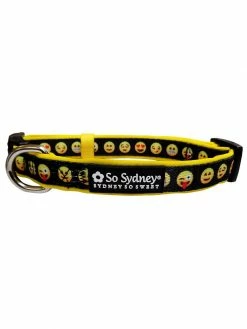 Sydney So Sweet Sales Store 23 Sydney So Sweet Emoji Faces Black & Yellow Fun Fashion Dog Collar Sweet Pup