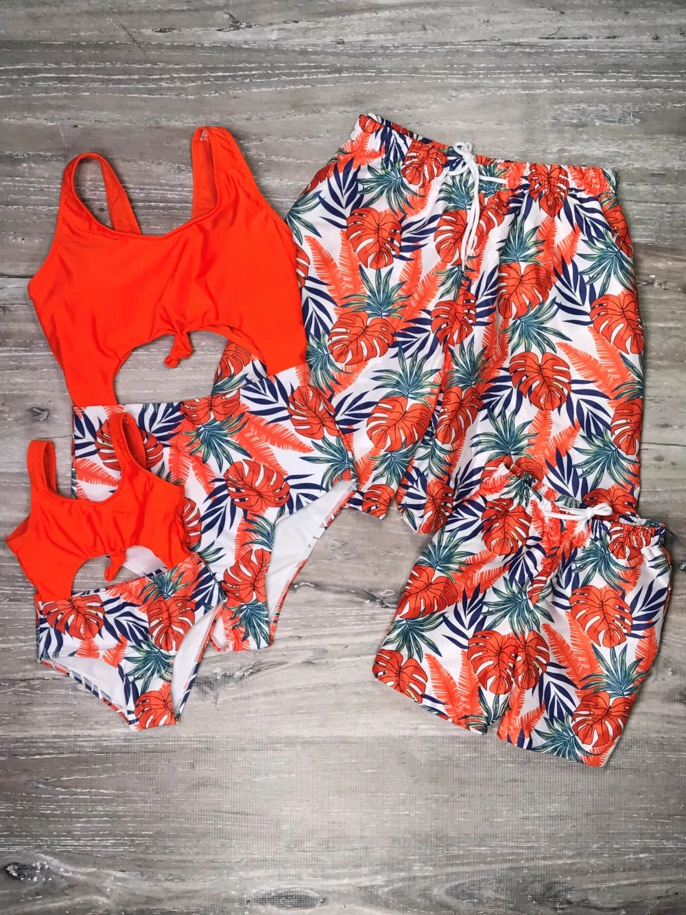 Sydney So Sweet Mommy & Me & Family Swim Matching Family Swimsuits - Orange Breeze Tropical Palm 1 Sydney So Sweet Mommy & Me & Family Swim Matching Family Swimsuits - Orange Breeze Tropical Palm
