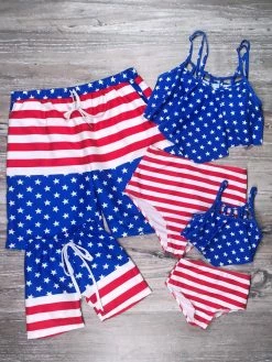 Sydney So Sweet Sales Store 3 Sydney So Sweet Flag Red & Blue Patriotic Matching 4th Of July Family Swimsuits