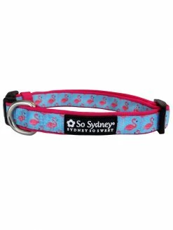 Sydney So Sweet Patriotic Fancy Flamingo Blue & Pink ComfyUnique Fashion Dog Collar