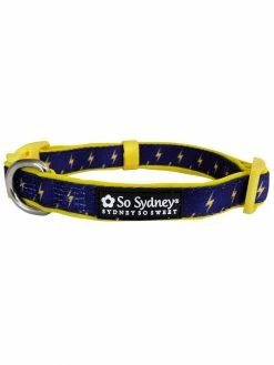 Sydney So Sweet Flash Lightning Navy Blue & Yellow Fashion Dog Collar Sweet Pup