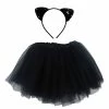 Sydney So Sweet Adult Black Cat Costume - Tutu Skirt & Flip Sequin Headband Set For Adult Or Plus Size
