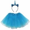 Sydney So Sweet Costumes For Kids Girls Blue Unicorn Costume - Complete Kids Costume Set With Tutu & Flip Sequin Unicorn Headband Horn