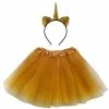 Sydney So Sweet Girls Gold Unicorn Costume - Complete Kids Costume Set With Tutu & Flip Sequin Unicorn Headband Horn Costumes For Kids