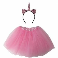 Sydney So Sweet Girls Pink Unicorn Costume - Complete Kids Costume Set With Tutu & Flip Sequin Unicorn Headband Horn Costumes For Kids
